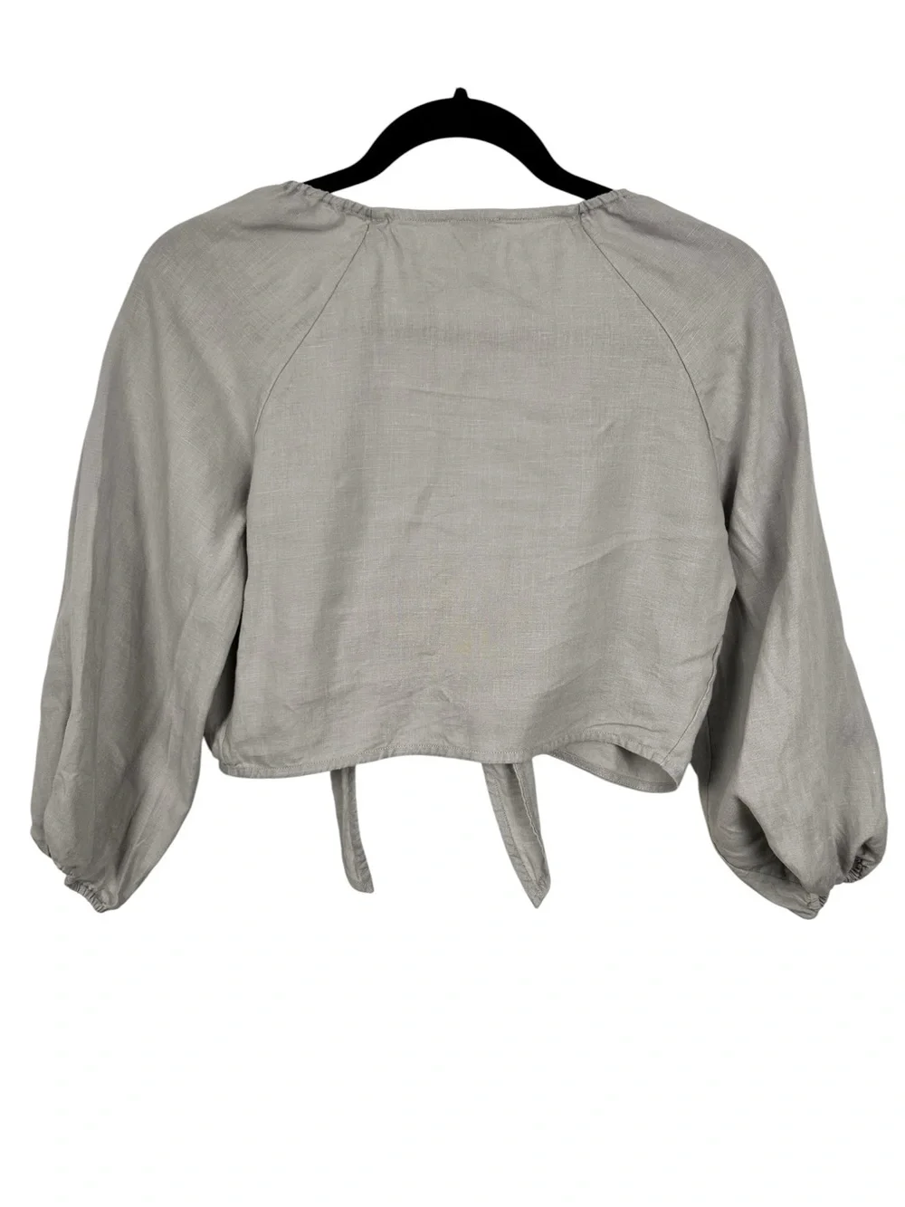 Aritzia Wilfred Venue crop top,S, linen blend, tie front, deep v BeachCover-up - Picture 5 of 7